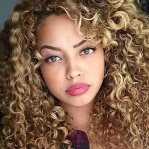 Human Hair Mix Lace fornt Wig 31 inches Long Curly